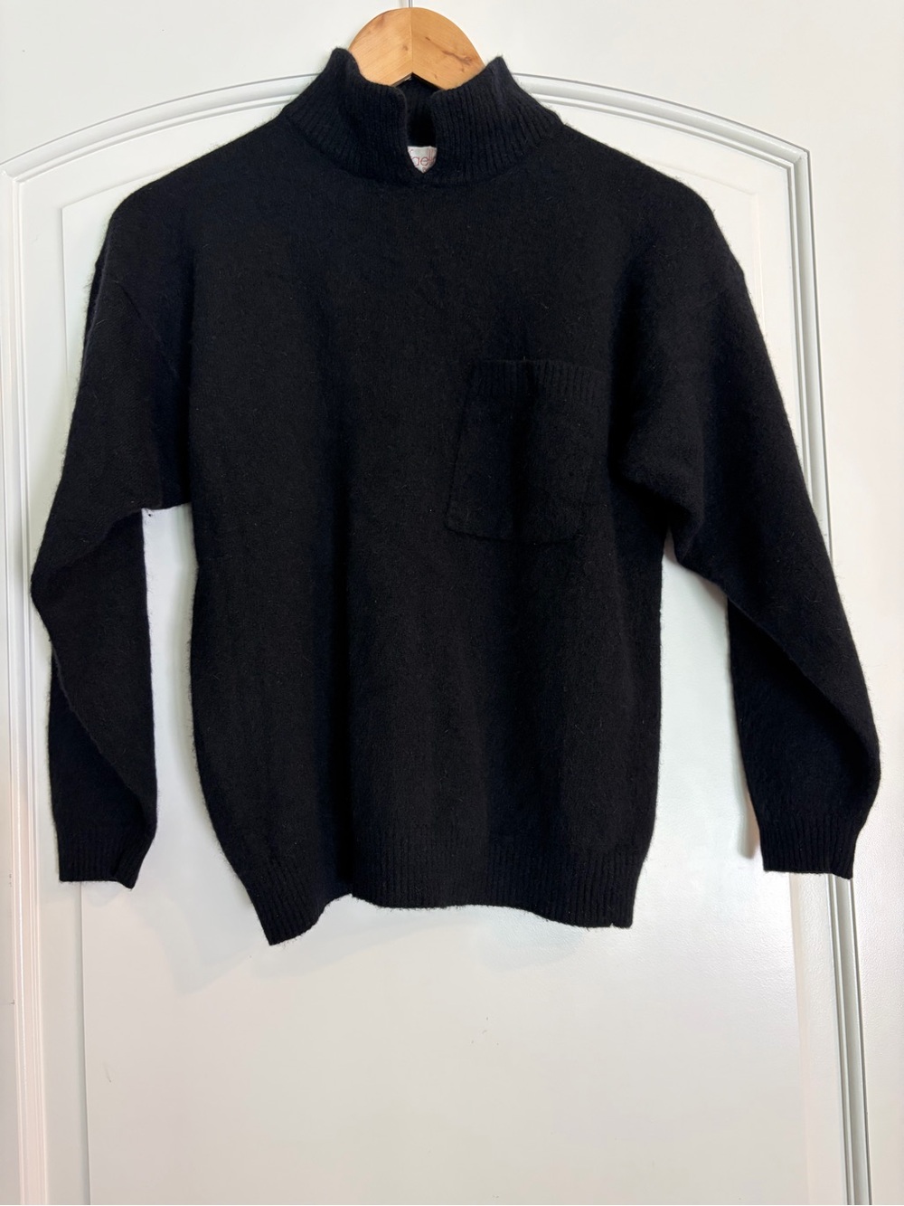 Rafaella Y2K Black Retro Lambswool Angora Rabbit Hair Sweater Top Women’s Small